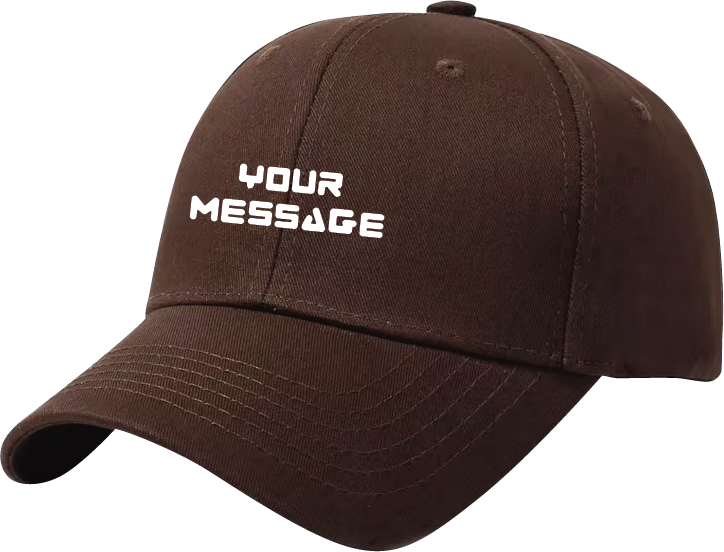 branded dark brown baseball cap